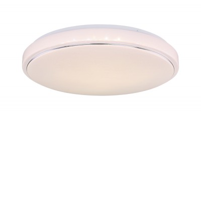 KALLE LED 1x24W/32W VÝPRODEJ Přisazené stropní svítidlo, těleso kov, povrch bílá mat, difuzor plast, třpytivý efekt, LED 1x32W, 4300lm/3300lm, teplá 3000K, neutrální 4000K, denní 6000K, 230V, IP20, tř.1, rozměry 7