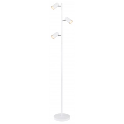 ROBBY Stojací lampa, nastav. směr svícení, základna kov, povrch bílá mat, pro žárovku 3x35W, GU10, 230V, IP20, tř.1, rozměry 250x320mm, h=1540mm, vypínač na kabelu.