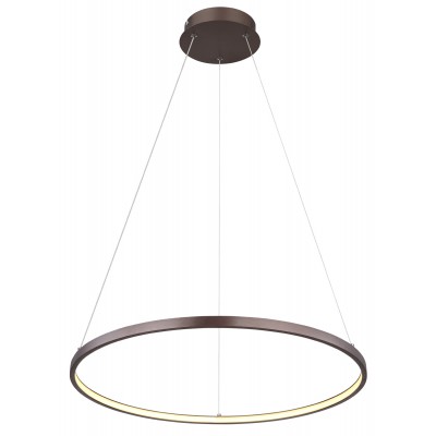 RALPH, LED 29W Závěsné svítidlo,těleso kov, povrch kávová, difuzor plast opál, LED 29W, 2300lm/1300lm, teplá 3000K, 230V, IP20, rozměry  d=605mm, vč. lankového závěsu h=1200mm lze zkrátit