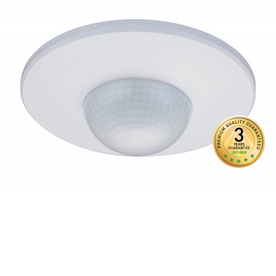 PIR 120°/360° 2000W, IP20 PIR - Pohybové čidlo podhledové, senzor pohybu pro osvětlení, materiál plast, barva bílá, záběr 120°/360°, dosah max 10m, čas sepnutí 10s-30min, 3-2000lx, max. 2000W, 230V, IP20, tř.2, d=120mm.