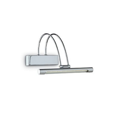 BOW Nástěnné svítidlo, základna a těleso kov, povrch chrom, polohovací difuzor, LED 3W, 144lm, 230V, IP20, rozměry š=260mm, v=180mm, h=230mm, vč vypínače