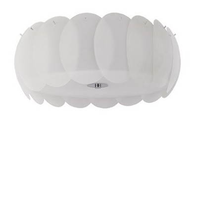OVALINO Stropní stropní svítidlo, základna kov, povrch chrom, difuzor ze skleněných kruhových plátků bílá opál, pro žárovku 60W, E27, 230V, IP20, tř.1. rozměry dle typu