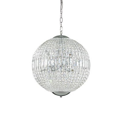 LUXOR Závěsné svítidlo lustr, základna kov, difuzor osmiúhelníhové a obdélníkové křišťálové kapky, pro žárovku 8x40W, G9, 230V, IP20, tř.1, rozměry d=500mm, vč. řetězového závěsu l=800/1800mm, lze 
