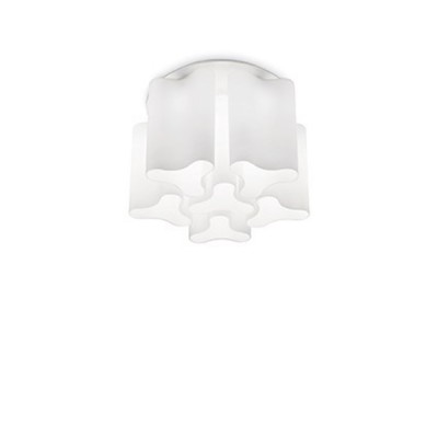 COMPO PL6 Přisazené stropní svítidlo, základna kov, povrch bílá, difuzor vyfukované sklo opál leptané kyselinou, pro žárovku 6x60W, E27, 230V, IP20, tř.1, rozměry d=560mm, h=350mm