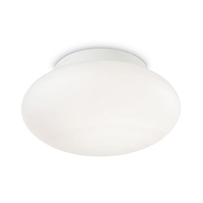 BUBBLE Stropní svítidlo, základna hliník, povrch bílá mat, difuzor plast bílá mat, pro žárovku 1x60W, E27, 230V, IP44, tř.1. rozměry d=335mm h=170mm