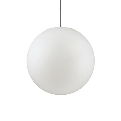 SOLE SP1 Závěsné venkovní svítidlo, základna hliník, povrch bílá, difuzor plast opál, pro žárovku 1x60W, E27, 230V, IP44, tř.2, rozměry d=500mm, vč závěsného kabelu l=1435mm lze zkrátit