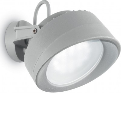 TOMMY Venkovní nástěnné svítidlo, nastavitelný směr svícení, těleso plast, povrch šedá, difuzor plast opál, pro LED 1x10W, GX53, 230V, IP66, tř.2, rozměry d=150mm.