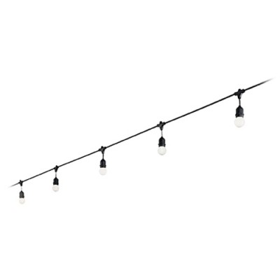 FIESTA 110x15W, E27, 230V, IP44, 3m, 6m Světelný párty řetěz venkovní, těleso plast černá, nebo bílá, pro žárovku 5x15W, nebo 10x15W, E27, 230V, IP44, tř.2. rozměry dle typu