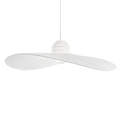 MADAME SP1 Závěsné svítidlo, lustr, základna kov, stínítko textil tvar klobouk, povrch bílá, pro žárovku 1x60W, E27, 230V, IP20, tř.1, rozměry d=1100mm, h=300mm, vč závěs kabelu h=1115mm, lze zkrátit.
