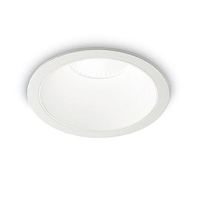 GAME ROUND Stropní podhledové svítidlo bodové, těleso hliník, povrch bílá vnější, bílá vnitřní, krycí sklo čiré, LED 20W, 2250lm, teplá 3000K, UGR<19, 230V, IP20, tř.2. rozměry d=120mm, h=105mm.