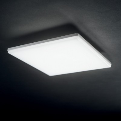 MIB Venkovní stropní svítidlo, čtvercové, těleso hliník, povrch bílá, difuzor plast opál, LED 20W, 1550lm, teplá 3000K/neutrální 4000K, 230V, do kupoelny IP65, tř.1, rozměry 300x300x50mm.