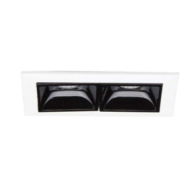 LIKA Stropní podhledové bodové buňkové svítidlo, těleso hliník, povrch černá, rámeček bílá, LED 6W, 440lm/teplá 3000K, 500lm/neutrální 4000K, UGR<19, Ra80, 230V, IP20, tř.2, rozměry 740x480x450mm.