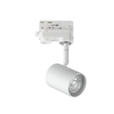 SPOT Bodové svítidlo do 3F lišty, nastavitelný směr svícení, těleso hliník, povrch bílá, pro žárovku 1x50W, GU10, 230V, IP20, tř.2, rozměry d=60mm, h=175mm.