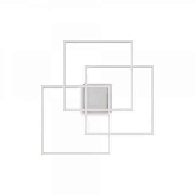 FRAME Stropní svítidlo, těleso kov, povrch bílá/černá, difuzor plast opál, LED 35W, teplá 3000K, 3200lm, 230V, IP20, tř.2, rozměry 590x595mm.