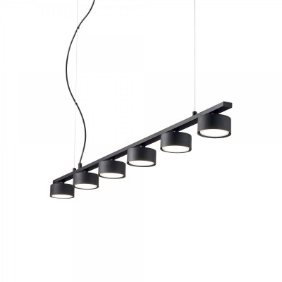 MINOR Závěsné svítidlo, základna kov, povrch černá, pro LED 6x15W, GX53, 230V, IP20, tř.2, rozměry 1150x40x85mm, závěsný kabel l=2190mm lze zkrátit.