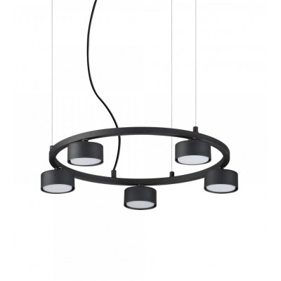 MINOR Závěsné svítidlo, základna kov, povrch černá, pro LED 5x15W, GX53, 230V, IP20, tř.2, rozměry d=500mm, závěsný kabel l=2190mm lze zkrátit.