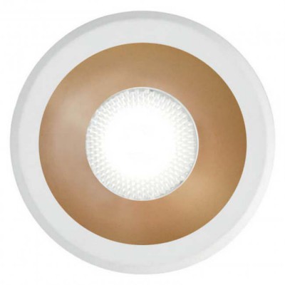 VIRUS Stropní, podhledové bodové svítidlo, těleso hliník, povrch bílá a zlatá, LED 3W, teplá 3000K, 210lm, 230V, IP20, tř.2, rozměry d=40mm, h=40mm.