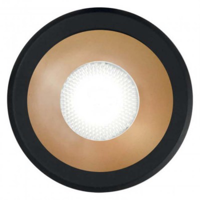 VIRUS Stropní, podhledové bodové svítidlo, těleso hliník, povrch černá a zlatá, LED 3W, teplá 3000K, 210lm, 230V, IP20, tř.2, rozměry d=40mm, h=40mm.