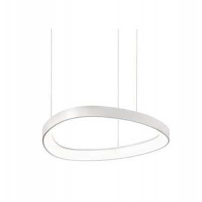 GEMINI Závěsné svítidlo, těleso kov, povrch bílá, difuzor plast opál, LED 47W, 5100lm, teplá 3000K, stmív. DALI/PUSH, 230V, IP20, tř.1, rozměry d=610mm, vč závěs lanka l=1515mm, lze zkrátit.