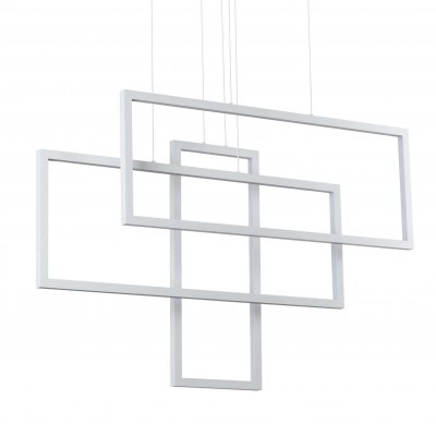 FRAME Závěsné svítidlo, těleso kov, povrch bílá, difuzor plast opál, LED 93W teplá 3000K, 9600lm, 230V, IP20, tř.1, rozměry 1030x600x180mm, závěsný kabel l=1200mm, lze zkrátit.
