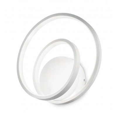 OZ Nástěnné svítidlo, těleso kov, povrch bílá, difuzor plast opál, LED 30W, teplá 3000K, 3000lm, 230V, IP20, tř.1, rozměry d=290mm.
