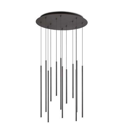 FILO Závěsné svítidlo, lustr, základna kov, povrch bílá/černá/mosaz, LED 19W, 2050lm, teplá 2700K/3000K, 230V, IP20, rozměry d=600mm, vč. závěs. kabelů l=1500mm, lze zkrátit.