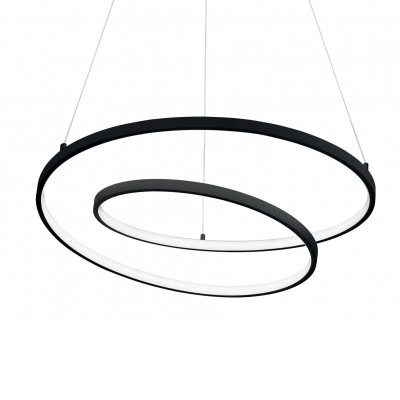 OZ Závěsné svítidlo, těleso kov, povrch bílá/černá/mosaz, difuzor plast opál, LED 47W/5000lm, 59W/6000lm, teplá 3000K, 230V, IP20, tř.1, rozměry dle typu, závěsný kabel lze zkrátit.