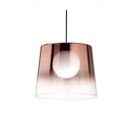 FADE Závěsné svítidlo, základna kov, povrch černá, dif sklo opál, stínítko sklo měděné, pro žárovku 1x15W, G9, 230V, IP20, tř.2, rozměry d=270mm, h=210mm, vč závě kabelu l=2210mm, lze zkrátit.