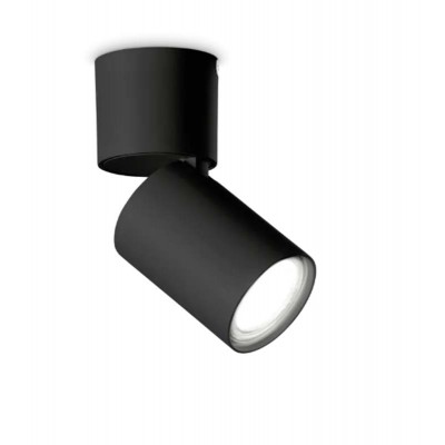 TOBY Stropní bodové svítidlo, nast. směr svícení, těleso hliník, povrch černá/bílá, pro žárovku 1x35W, GU10, 230V, IP20, rozměry d=60mm, h=130mm.