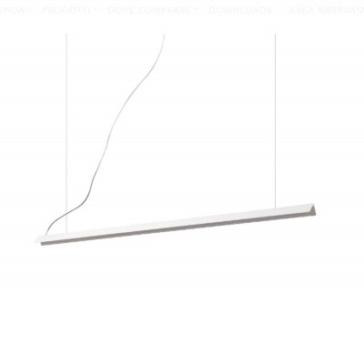 V-LINE Závěsné svítidlo, lustr, základna kov, povrch bílá, difuzor plast opál, LED 20W, 1700lm, teplá 3000K, 230V, IP20, tř.2, rozměry 1100mmx30x34mm, vč. závěs. lanka l=2000mm, lze zkrátit.