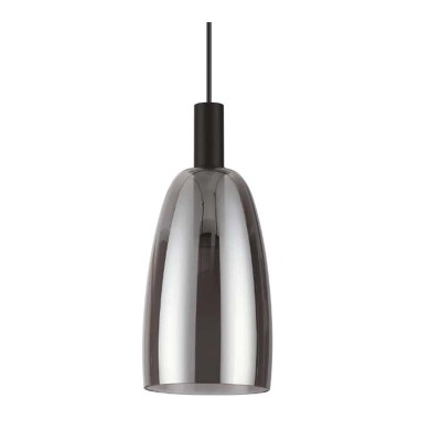 COCO Závěsné svítidlo, základna kov, povrch černá, stínítko sklo kouřové, LED 7W, 550lm, teplá 3000K, 230V, IP20, tř.2, rozměry d=140mm, h=335mm, vč. závěs. kabelu l=2350mm, lze zkrátit.