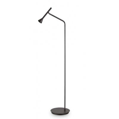 DIESIS Stojací lampa, těleso kov, povrch černá/nikl/mosaz, LED 4,5W, 280lm, teplá 3000K, 230V, IP20, rozměry d=280mm, h=1510mm, vypínač na kabelu.