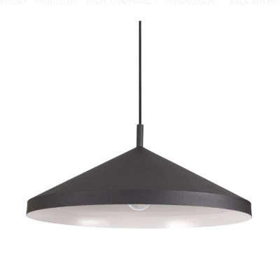YURTA Závěsné svítidlo, těleso kov, povrch černá, pro žárovku 1x60W, E27, 230V, IP20, tř.2, rozměry d=500mm, h=170mm, vč závěs kabelu l=2170mm, lze zkrátit.