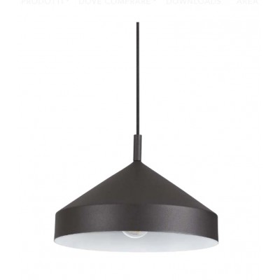 YURTA Závěsné svítidlo, těleso kov, povrch černá, pro žárovku 1x60W, E27, 230V, IP20, tř.2, rozměry d=300mm, h=150mm, vč závěs kabelu l=2150mm, lze zkrátit.