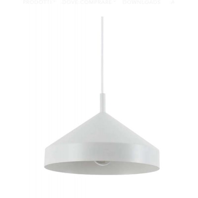 YURTA Závěsné svítidlo, těleso kov, povrch bílá, pro žárovku 1x60W, E27, 230V, IP20, tř.2, rozměry d=300mm, h=150mm, vč závěs kabelu l=2150mm, lze zkrátit.