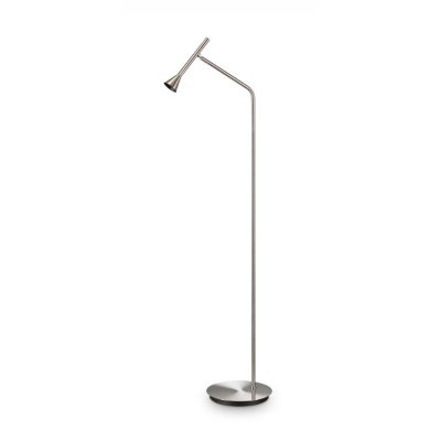 DIESIS Stojací lampa, těleso kov, povrch nikl, LED 4,5W, 280lm, teplá 3000K, 230V, IP20, rozměry d=280mm, h=1510mm, vypínač na kabelu.