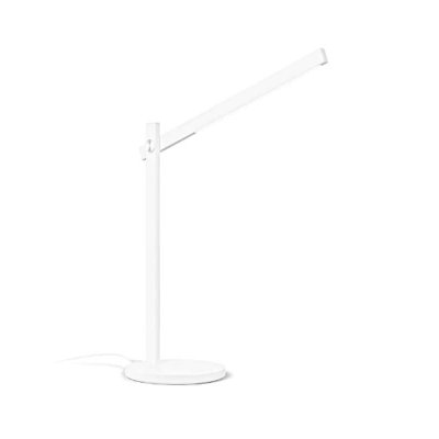 PIVOT Stolní kancelářská lampa, nastav. směr svícení, těleso kov a plast bílá, dif plast opál, LED 7W, 1150lm, přepín teplota CCT teplá 3000K-denní 6500K, dotyk stmív, 230V, IP20, rozměry h=760mm.