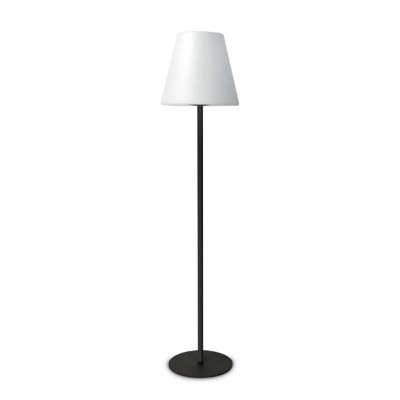 ARCAIDA Stojací venkovní lampa, těleso kov, povrch černá antracit, difuzor plast opál, pro žárovku 1x42W, E27, IP44, rozměry d=347mm, h=1536mm.
