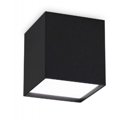 KUBIKO Stropní, přisazené svítidlo, těleso hliník, povrch černá/bílá, difuzor plast opál, LED 10W, 1100lm, teplá 3000K, 230V, IP20, tř.1, rozměry 100x100x115mm.