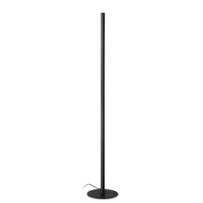 LOOK Stojací lampa, těleso kov, povrch černá/bílá, krycí sklo čiré, LED 24W, 2750lm, teplá 3000K, stmívání, 230V, IP20, tř.2, rozměry d=300mm, h=1800mm, svítí nahoru.