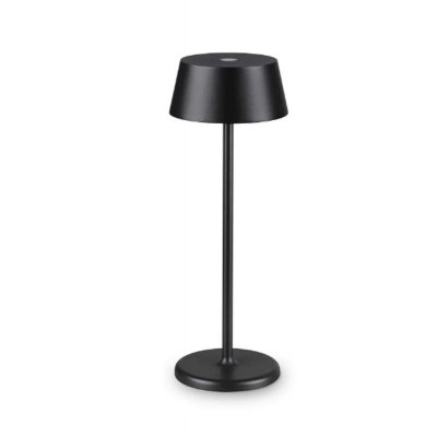 PURE Stolní venkovní lampa, těleso kov, povrch černá, difuzor plast opál, LED 1,5W, 230lm, teplá 3000K, dotykové stmívání, nabíjení USB-C, výdrž cca 7 hodiny, IP54, rozměry d=115mm, h=320mm.