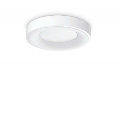 PLANET Stropní přisazené svítidlo, těleso hliník, povrch bílá, difuzor plast opál, LED 15W, 1350lm, teplá 3000K, 230V, IP20, tř.2, rozměry d=300mm, h=50mm.