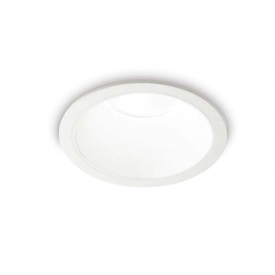 GAME ROUND Podhledové venkovní svítidlo bodové, těleso hliník, rámeček bílá, reflektor bílá, LED 11W, 950lm, teplá 3000K, Ra90, 230V, IP65, rozměry d=85mm, h=80mm.