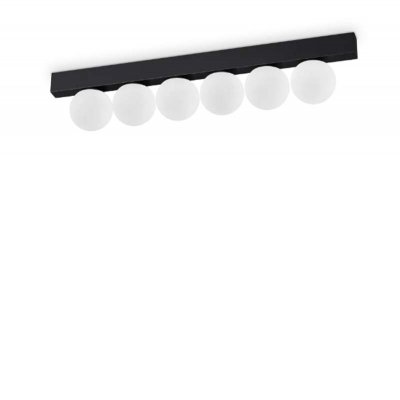 PING PONG Stropní přisazené svítidlo, těleso kov, povrch černá, difuzor plast opál, LED 18W, 1500lm, teplá 3000K, 230V, IP20, tř.2, rozměry 435x90x60mm.