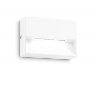 DEDRA Nástěnné venkovní svítidlo, těleso hliník, povrch bílá, dif plast, LED 1,5W, 160lm, teplá 3000K, 230V, IP65, tř.2, rozměry 100x65x30mm, svítí dolů.