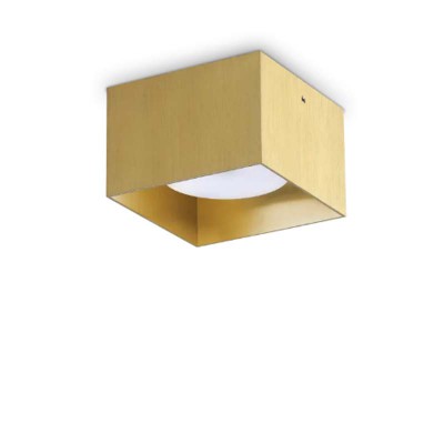 SPIKE Stropní, přisazené, svítidlo, těleso hliník, povrch mosaz, pro žárovku 1x15W, GX53, 230V, IP20, rozměry 100x100x65mm.