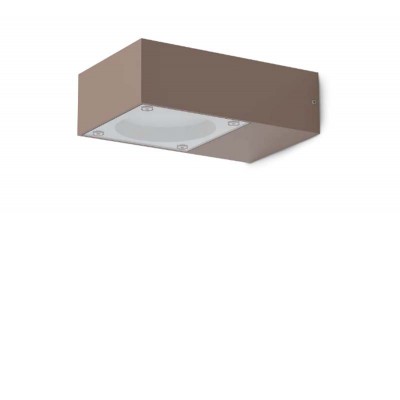 SIRIO Nástěnné venkovní svítidlo, těleso hliník, povrch kávová, krycí sklo čiré, pro žárovku 1x9W, GX53, 230V, IP65, tř.1, rozměry 100x50x160mm.