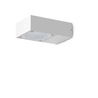 SIRIO Nástěnné venkovní svítidlo, těleso hliník, povrch bílá, krycí sklo čiré, pro žárovku 1x9W, GX53, 230V, IP65, tř.1, rozměry 100x50x160mm.