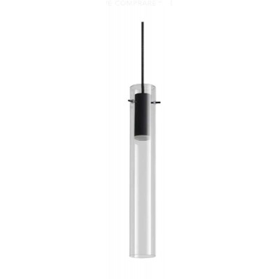 FLAM Závěsné svítidlo, základna kov, povrch černá, stínítko sklo čiré, LED 10W, 900lm, teplá 3000K, 230V, IP20, tř.2, rozměry d=60mm, h=400mm, vč. závěs. kabelu l=2700mm, lze zkrátit.