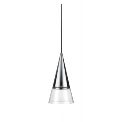 CONO Závěsné svítidlo, těleso kov, povrch nikl/mosaz/chrom lesk, pro žárovku 1x28W, GU10, 230V, IP20, tř.2, rozměry d=150mm, h=300mm, vč závěs kabelu l=2333mm, lze zkrátit.